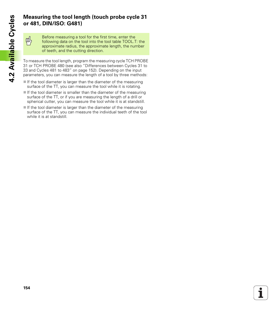 2 a v ailable cy cles | HEIDENHAIN TNC 320 (340 55x-03) Touch Probe Cycles User Manual | Page 154 / 165