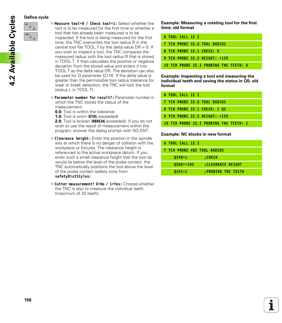 2 a v ailable cy cles | HEIDENHAIN TNC 320 (340 55x-03) Touch Probe Cycles User Manual | Page 158 / 165