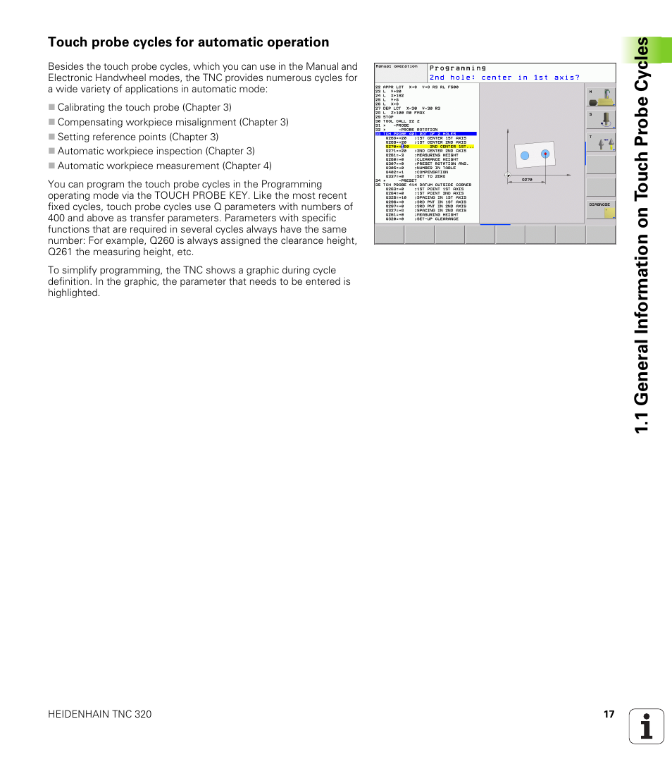 Touch probe cycles for automatic operation | HEIDENHAIN TNC 320 (340 55x-03) Touch Probe Cycles User Manual | Page 17 / 165