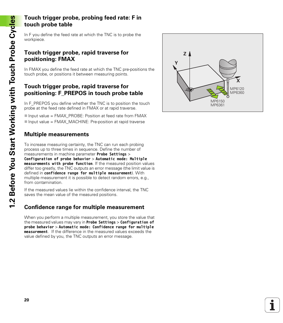 Multiple measurements, Confidence range for multiple measurement | HEIDENHAIN TNC 320 (340 55x-03) Touch Probe Cycles User Manual | Page 20 / 165