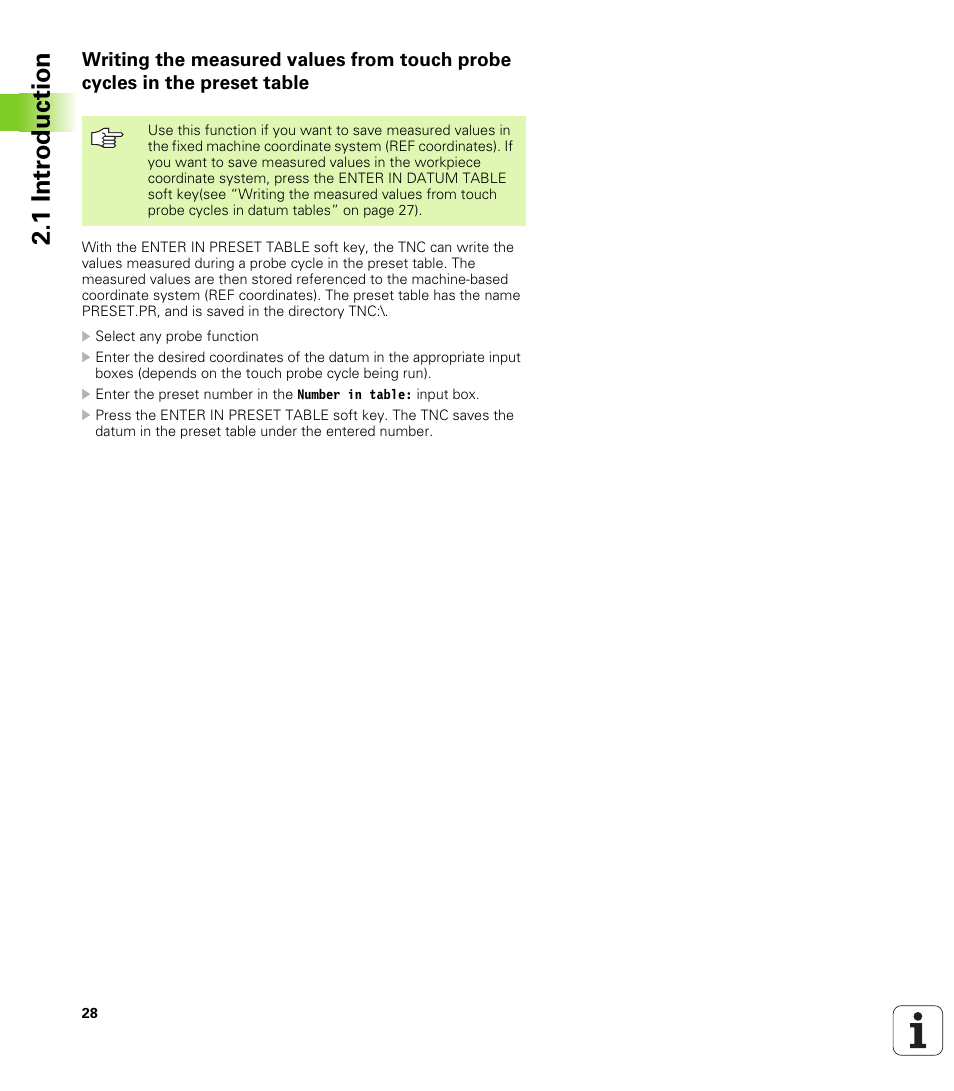 1 intr oduction | HEIDENHAIN TNC 320 (340 55x-03) Touch Probe Cycles User Manual | Page 28 / 165