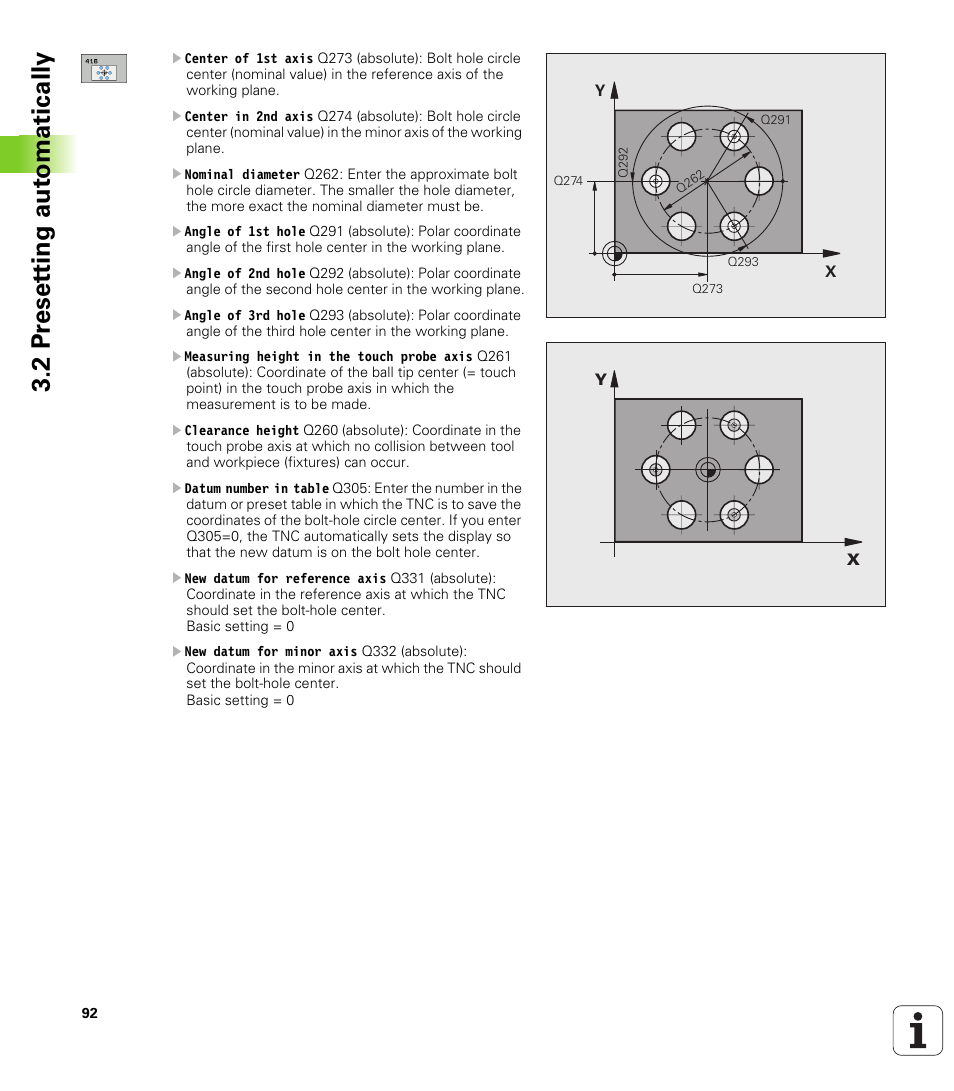 2 pr eset ting aut o matically | HEIDENHAIN TNC 320 (340 55x-03) Touch Probe Cycles User Manual | Page 92 / 165