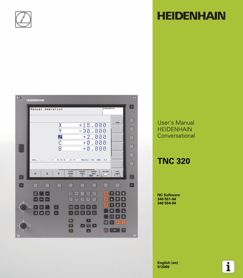 HEIDENHAIN TNC 320 (340 55x-04) User Manual | 497 pages