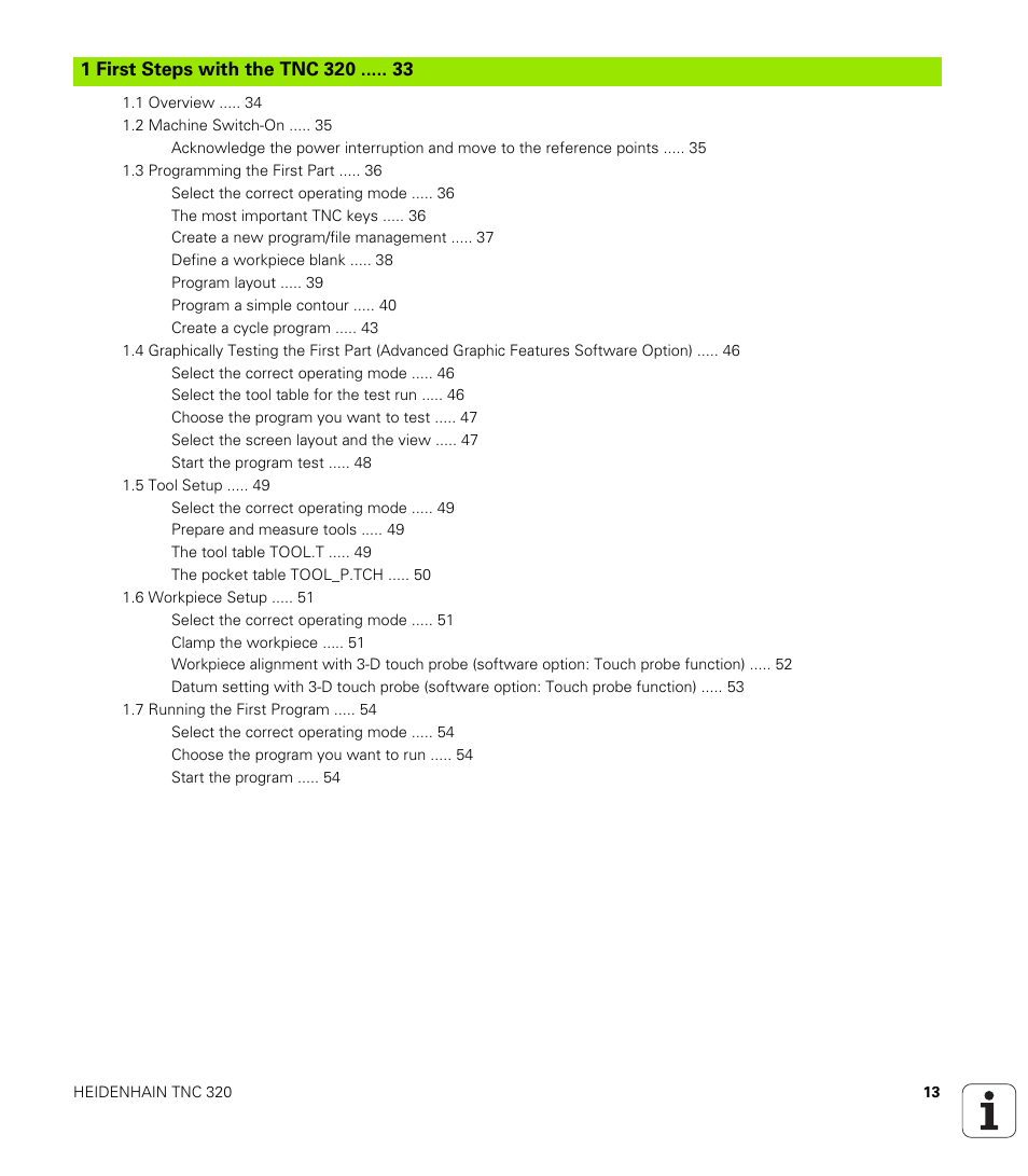 First steps with the tnc 320 | HEIDENHAIN TNC 320 (340 55x-04) User Manual | Page 13 / 497
