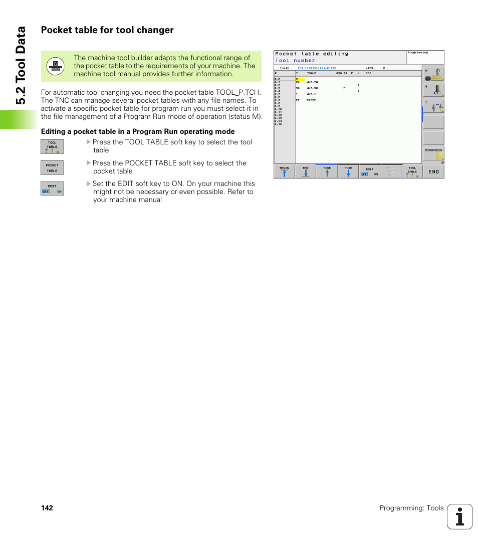 Pocket table for tool changer, 2 t ool d a ta | HEIDENHAIN TNC 320 (340 55x-04) User Manual | Page 142 / 497
