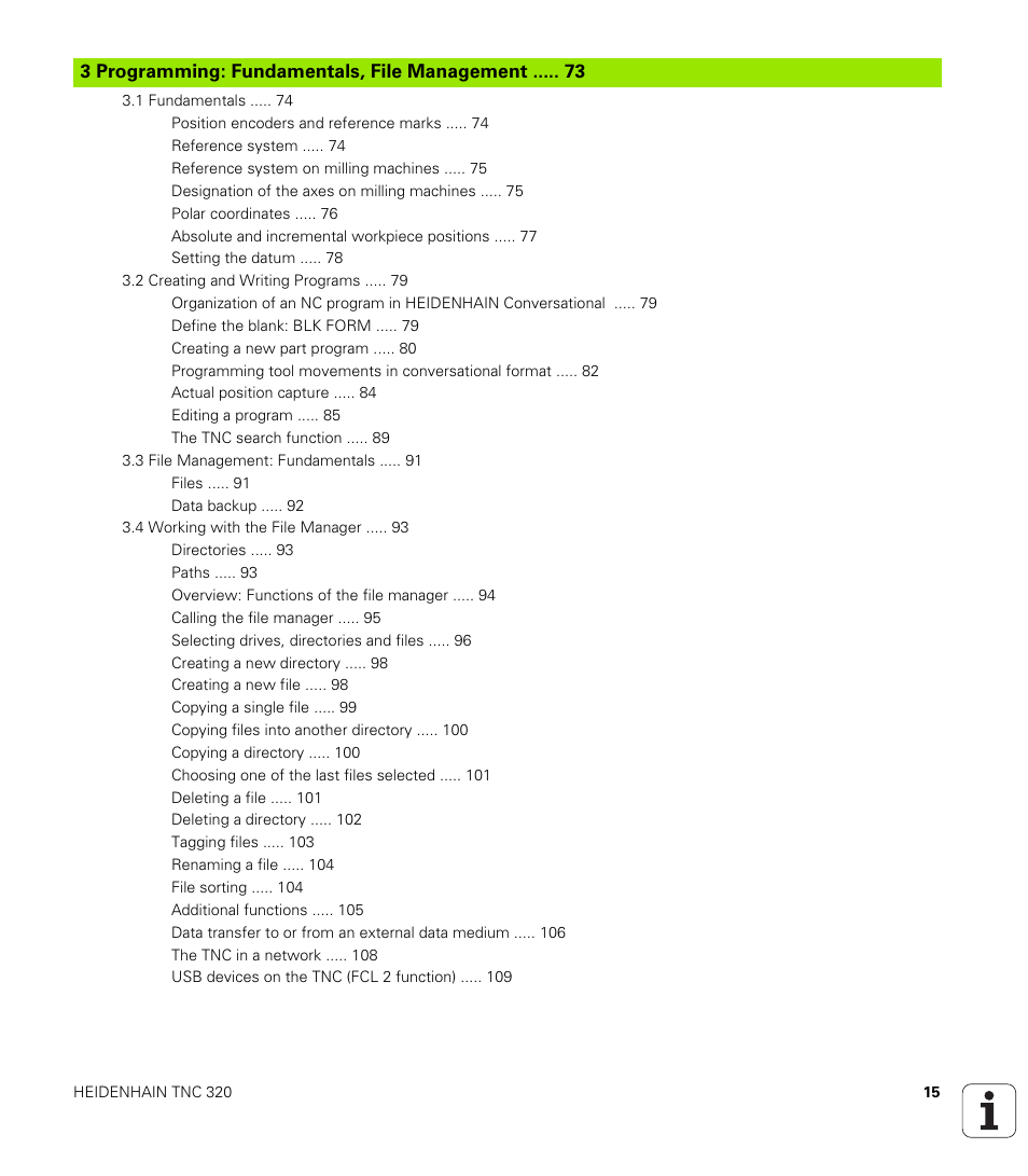 Programming: fundamentals, file management | HEIDENHAIN TNC 320 (340 55x-04) User Manual | Page 15 / 497