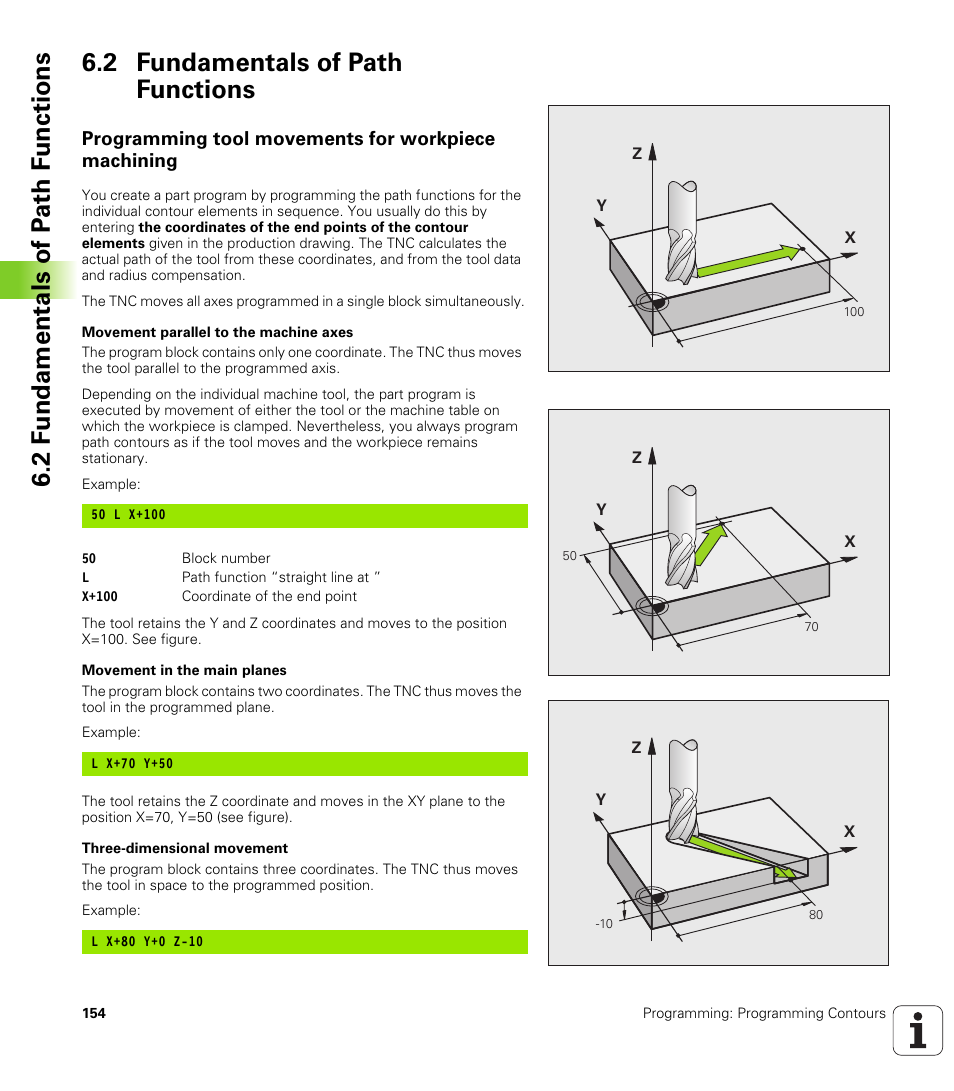 2 fundamentals of path functions, Programming tool movements for workpiece machining | HEIDENHAIN TNC 320 (340 55x-04) User Manual | Page 154 / 497