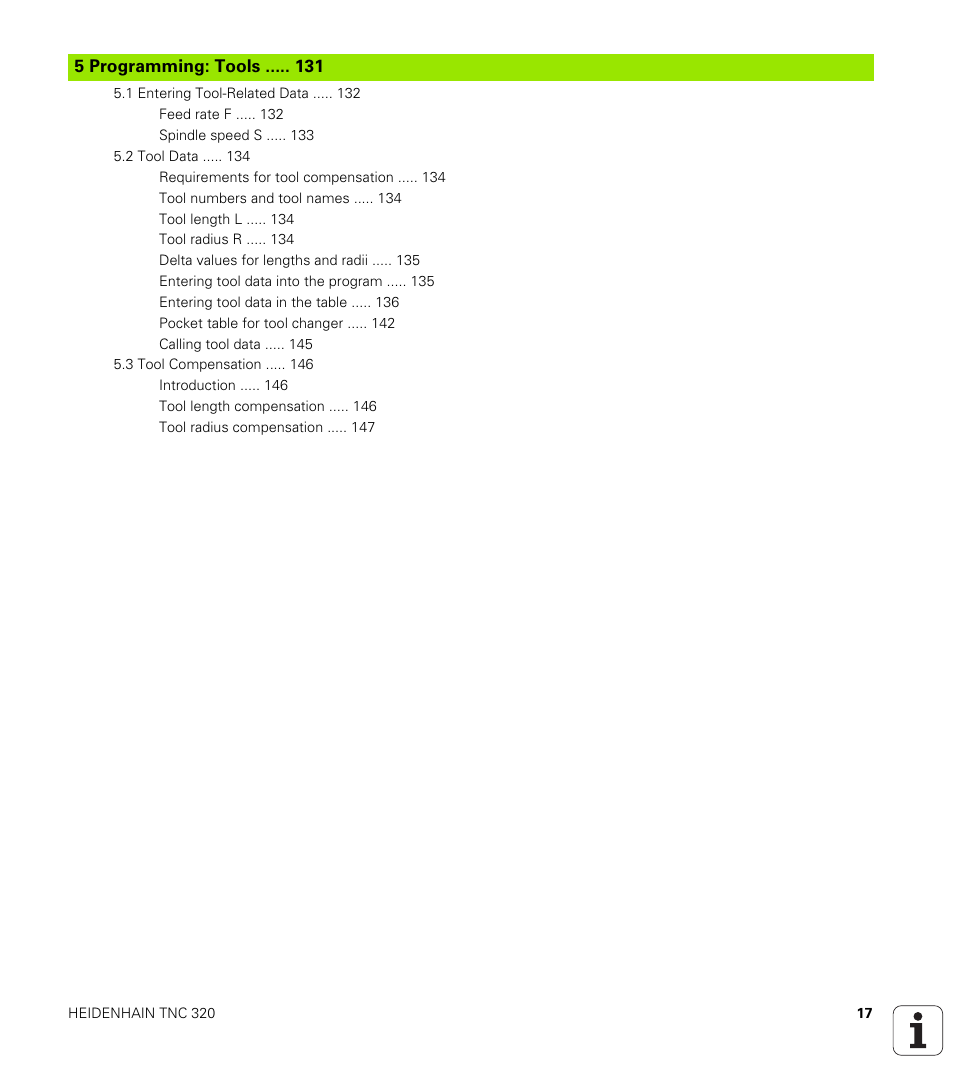 Programming: tools | HEIDENHAIN TNC 320 (340 55x-04) User Manual | Page 17 / 497