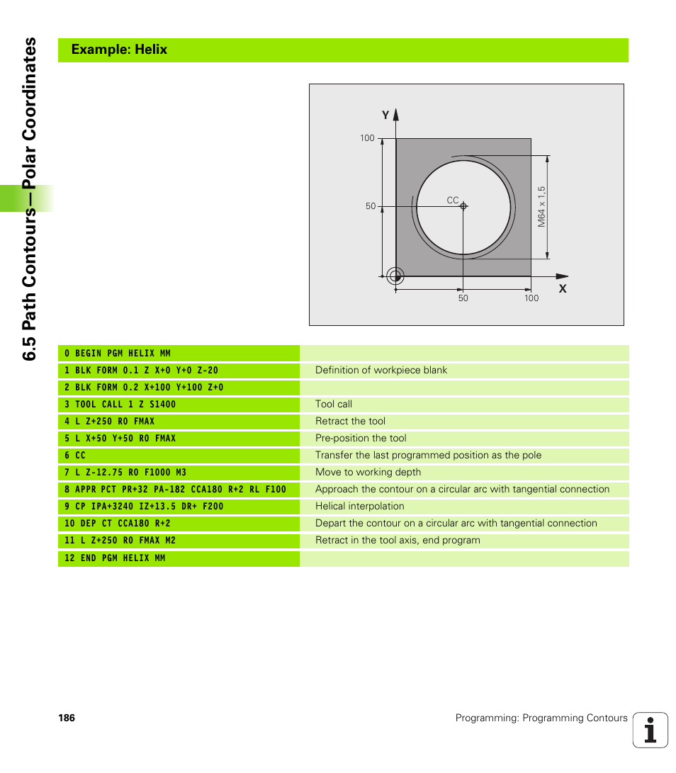 5 p a th cont ours—p o lar coor dinat e s | HEIDENHAIN TNC 320 (340 55x-04) User Manual | Page 186 / 497