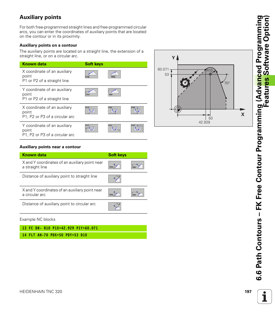 Auxiliary points | HEIDENHAIN TNC 320 (340 55x-04) User Manual | Page 197 / 497