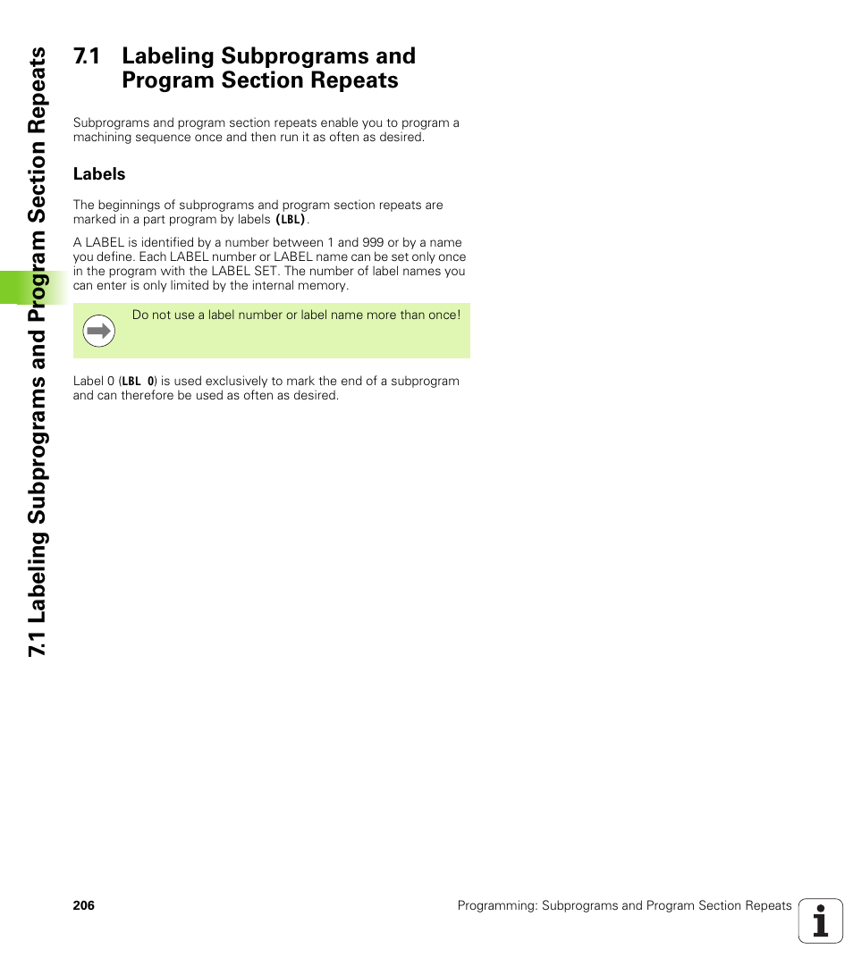 1 labeling subprograms and program section repeats, Labels | HEIDENHAIN TNC 320 (340 55x-04) User Manual | Page 206 / 497