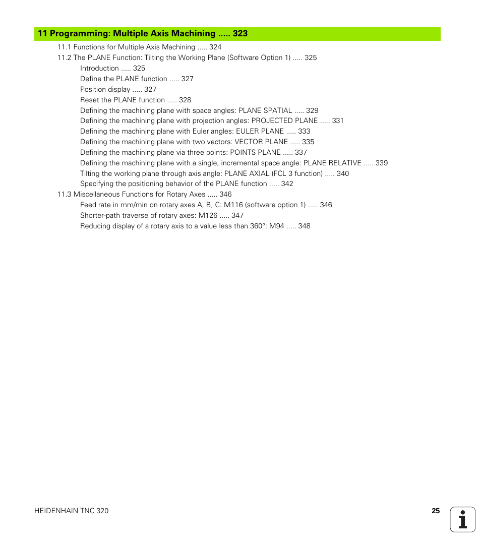 Programming: multiple axis machining | HEIDENHAIN TNC 320 (340 55x-04) User Manual | Page 25 / 497