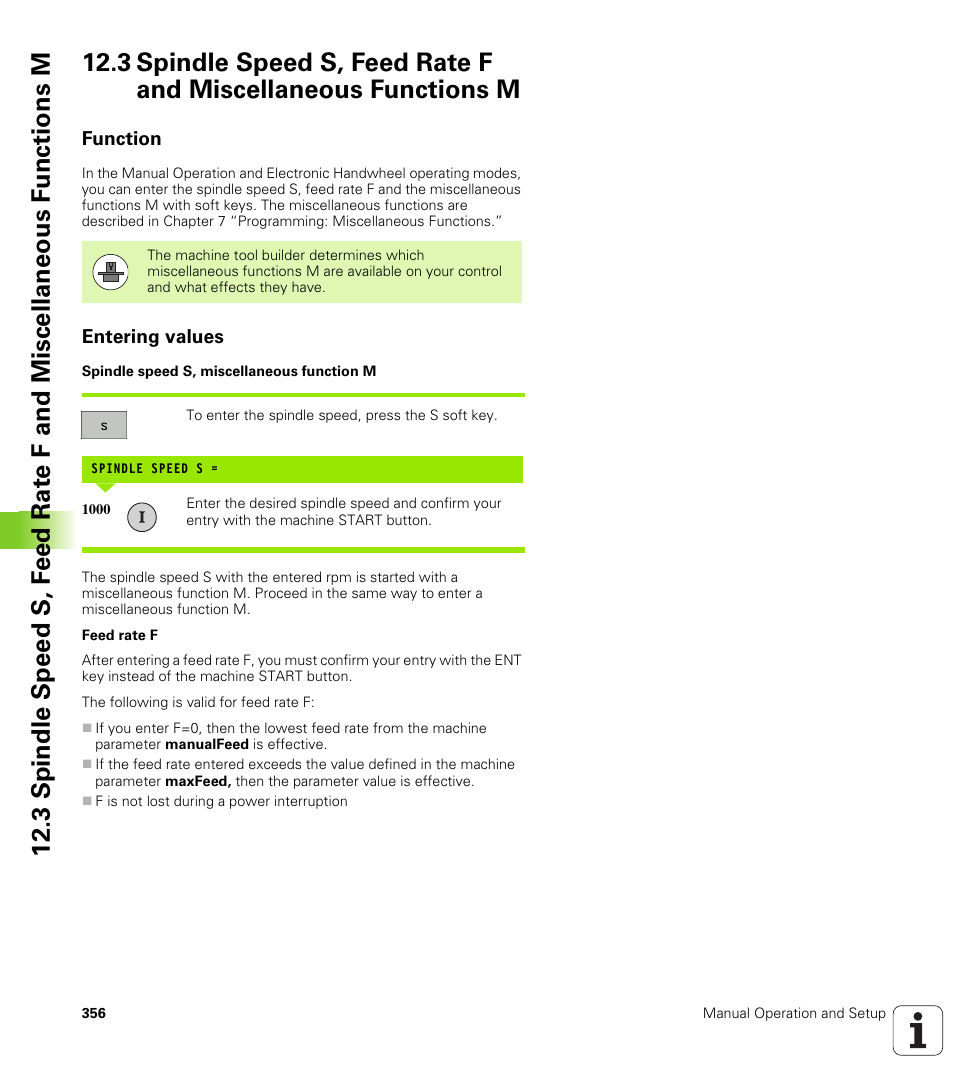 Function, Entering values | HEIDENHAIN TNC 320 (340 55x-04) User Manual | Page 356 / 497