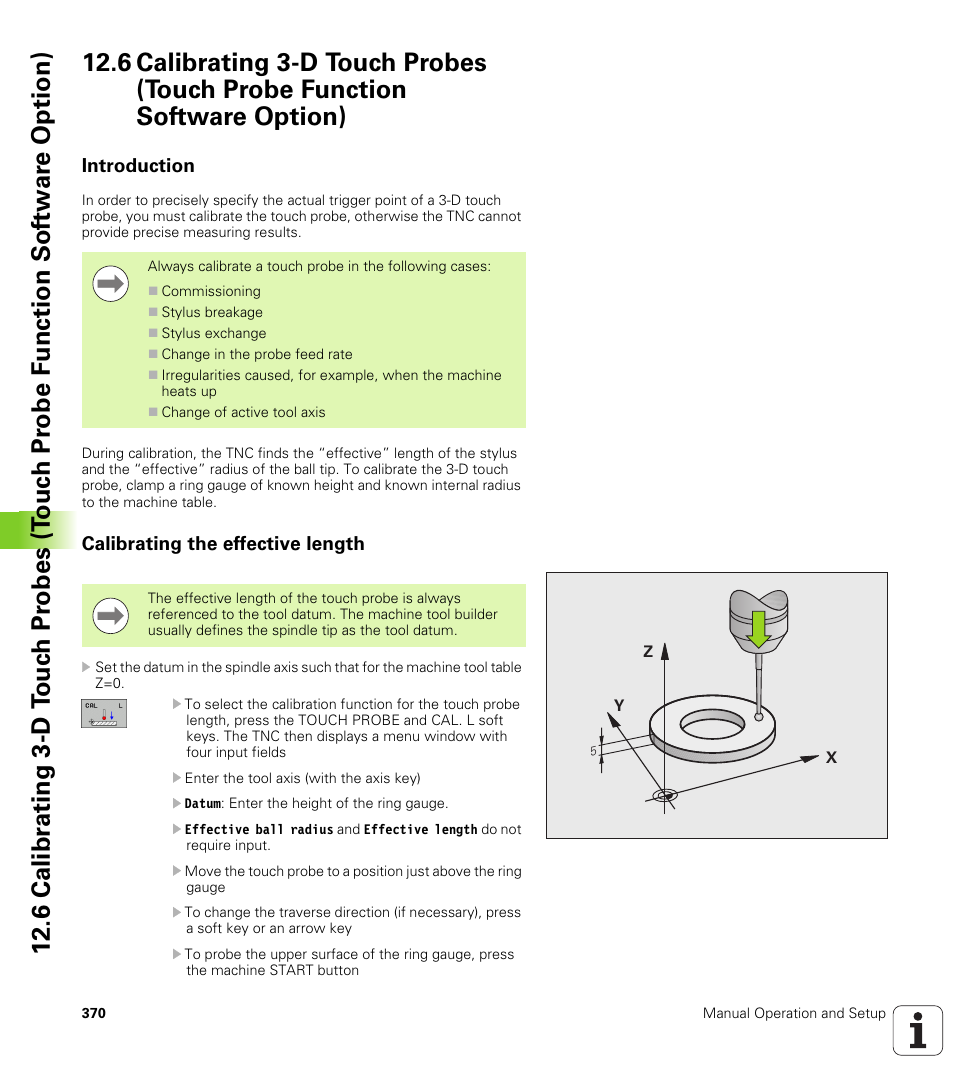 Introduction, Calibrating the effective length | HEIDENHAIN TNC 320 (340 55x-04) User Manual | Page 370 / 497