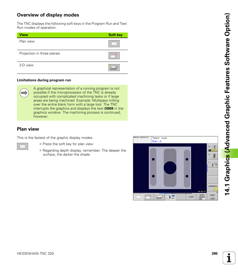 Overview of display modes, Plan view | HEIDENHAIN TNC 320 (340 55x-04) User Manual | Page 395 / 497