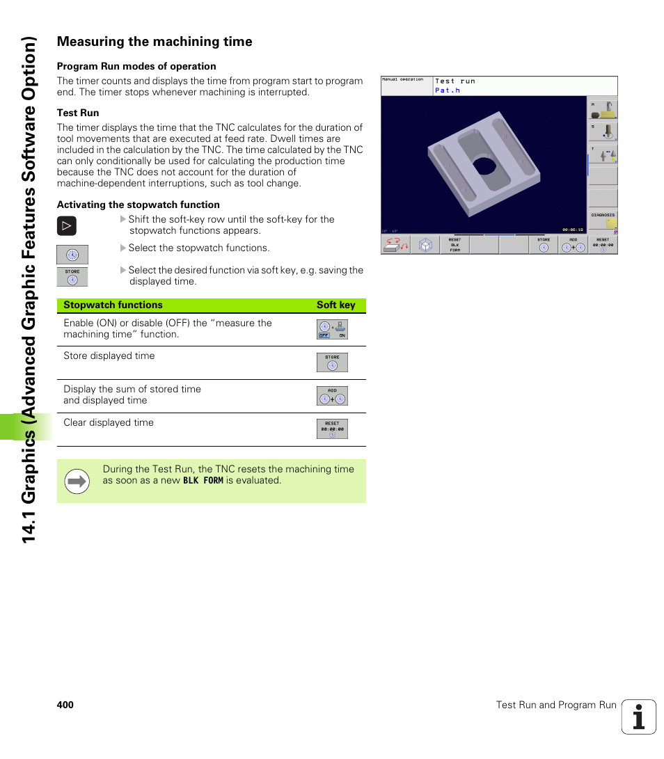Measuring the machining time | HEIDENHAIN TNC 320 (340 55x-04) User Manual | Page 400 / 497