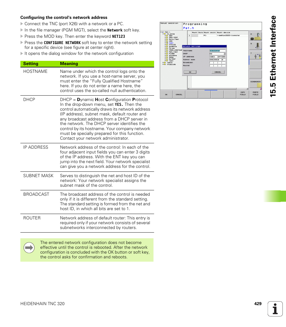5 ether n et int e rf ace | HEIDENHAIN TNC 320 (340 55x-04) User Manual | Page 429 / 497