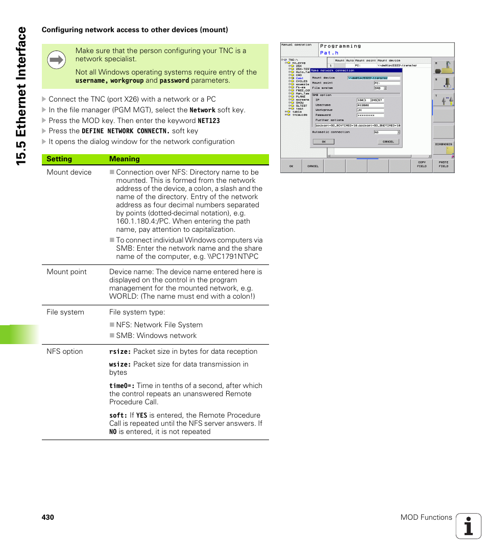 5 ether n et int e rf ace | HEIDENHAIN TNC 320 (340 55x-04) User Manual | Page 430 / 497