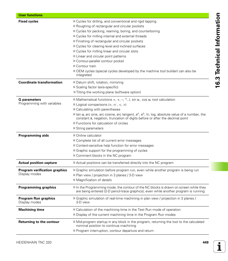 3 t e c hnical inf o rm ation | HEIDENHAIN TNC 320 (340 55x-04) User Manual | Page 449 / 497