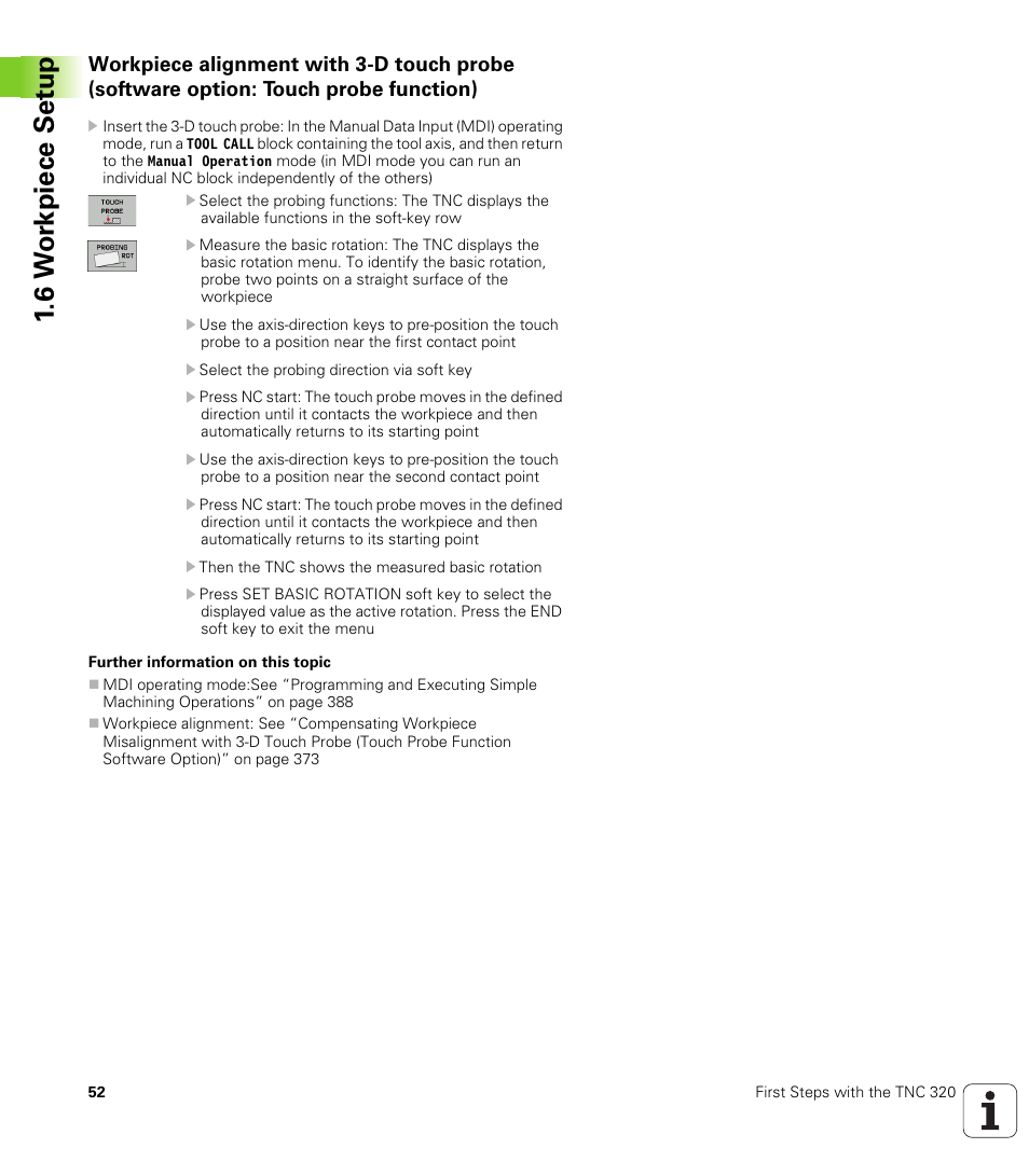 6 w o rk piece set u p | HEIDENHAIN TNC 320 (340 55x-04) User Manual | Page 52 / 497