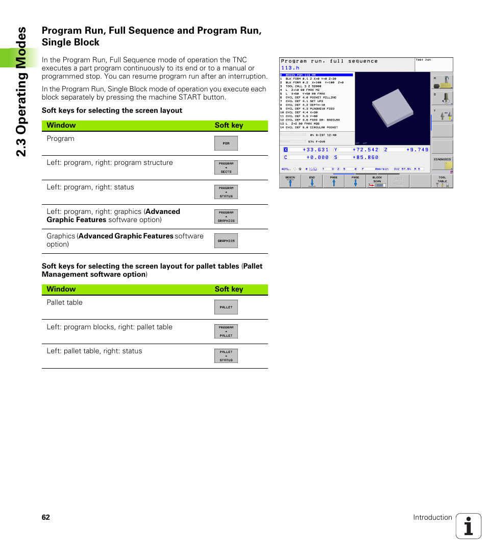 3 oper ating modes | HEIDENHAIN TNC 320 (340 55x-04) User Manual | Page 62 / 497
