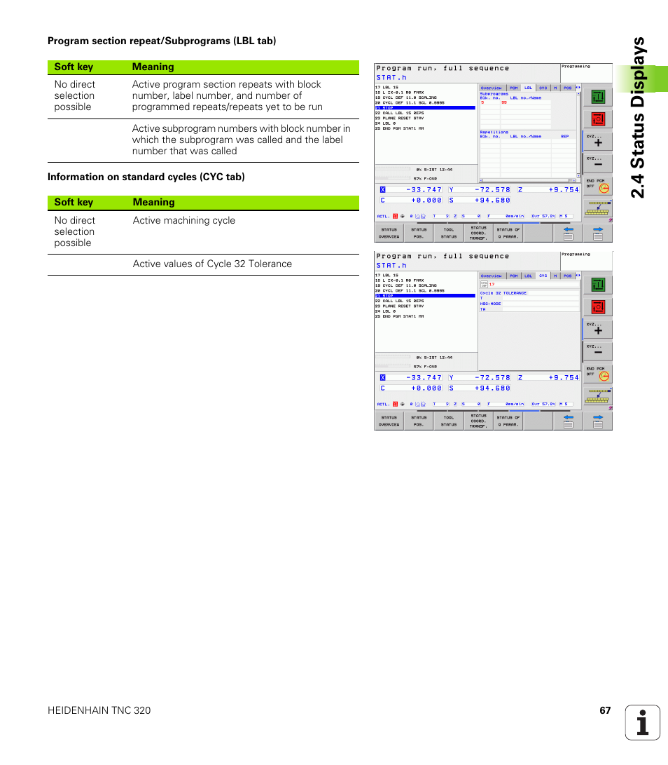 4 stat us displa ys | HEIDENHAIN TNC 320 (340 55x-04) User Manual | Page 67 / 497
