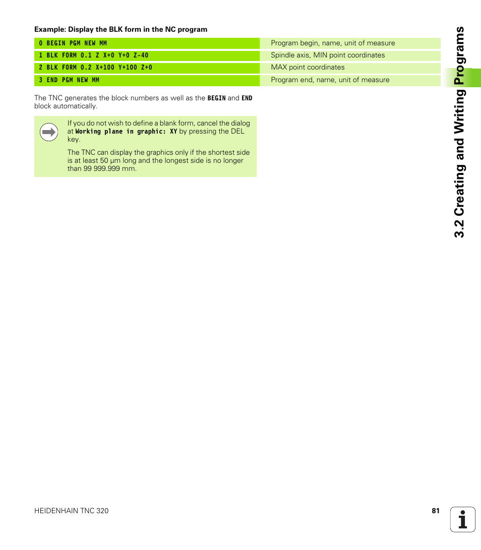 2 cr eating and w riting pr ogr a ms | HEIDENHAIN TNC 320 (340 55x-04) User Manual | Page 81 / 497