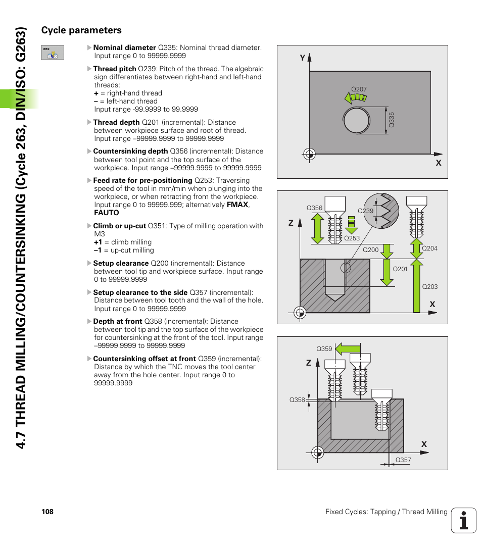 Cycle parameters | HEIDENHAIN TNC 320 (340 55x-04) Cycle programming User Manual | Page 108 / 437