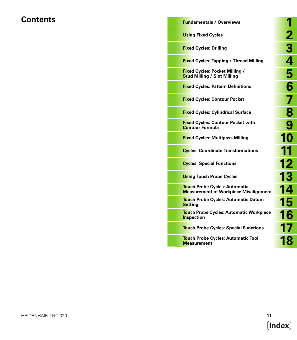 HEIDENHAIN TNC 320 (340 55x-04) Cycle programming User Manual | Page 11 / 437