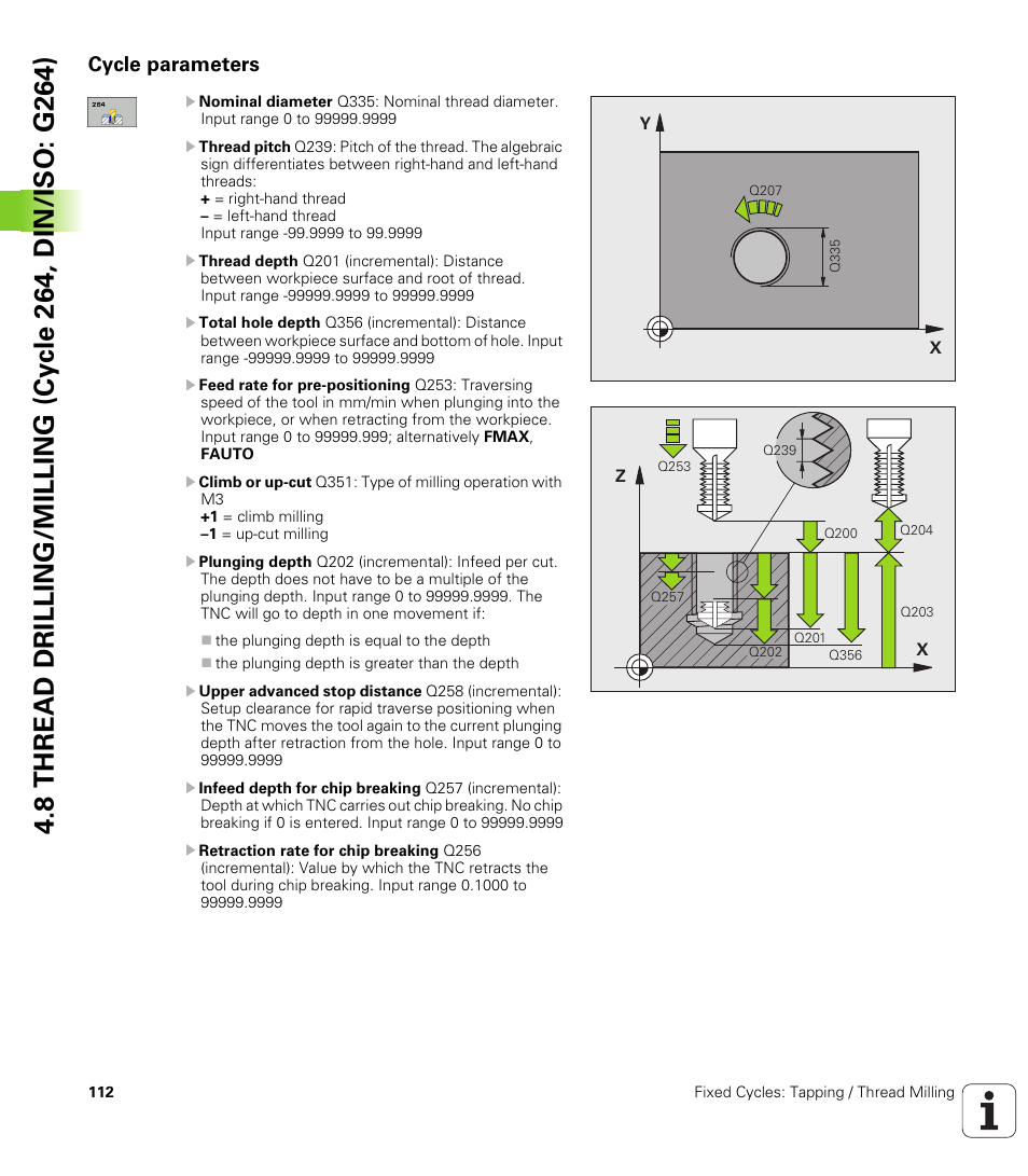 Cycle parameters | HEIDENHAIN TNC 320 (340 55x-04) Cycle programming User Manual | Page 112 / 437