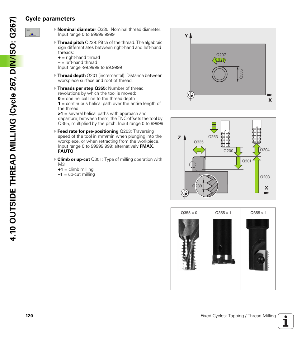 Cycle parameters | HEIDENHAIN TNC 320 (340 55x-04) Cycle programming User Manual | Page 120 / 437