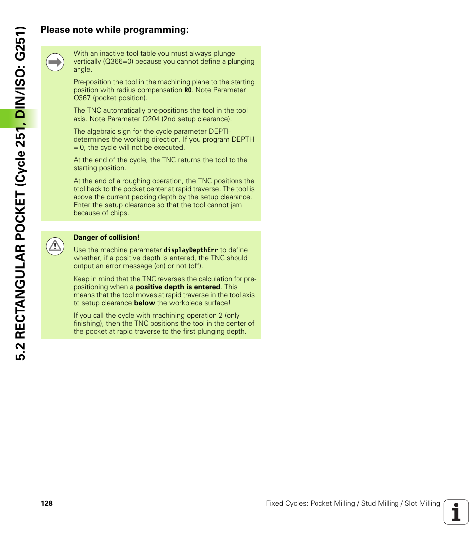Please note while programming | HEIDENHAIN TNC 320 (340 55x-04) Cycle programming User Manual | Page 128 / 437