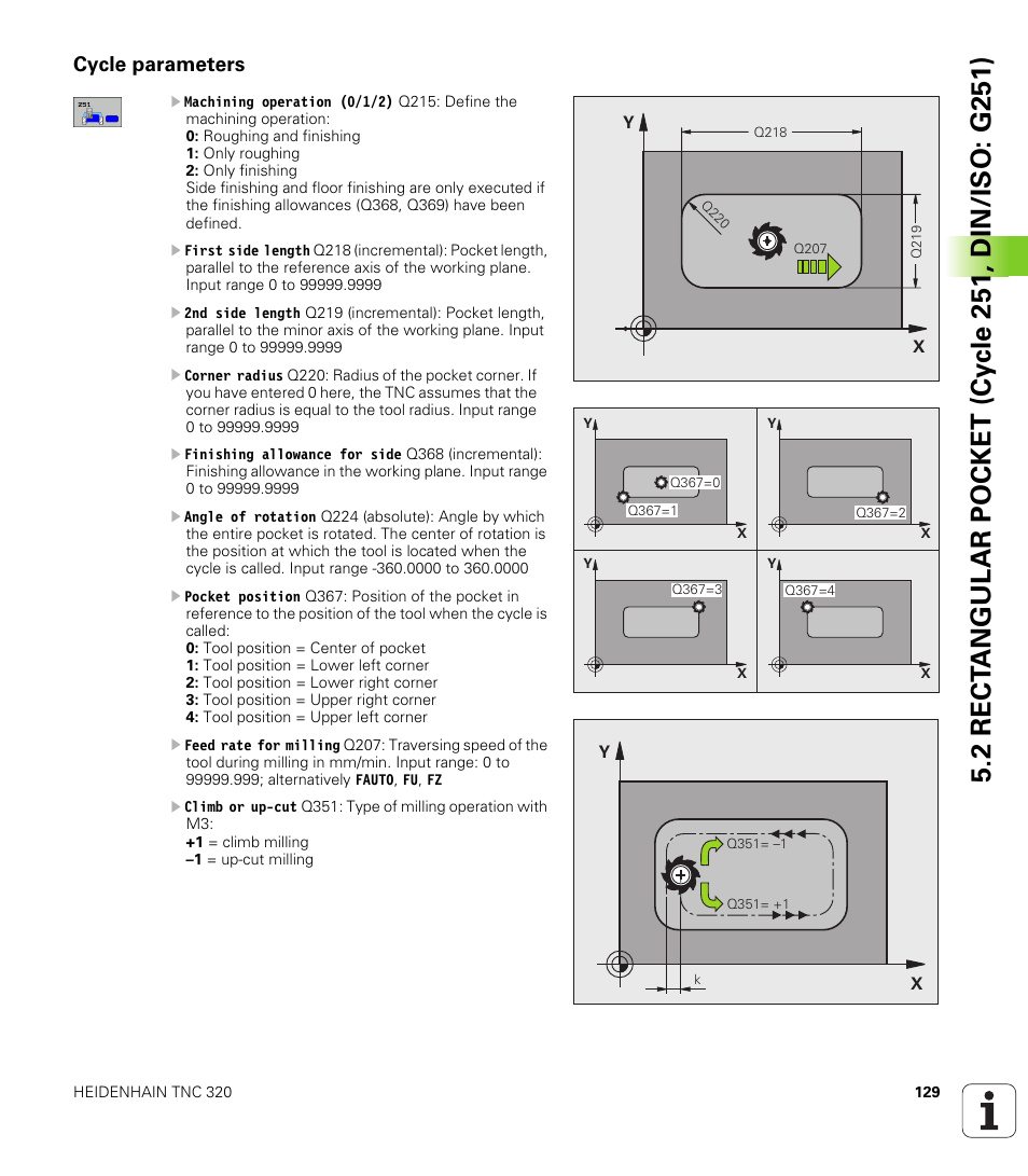 Cycle parameters | HEIDENHAIN TNC 320 (340 55x-04) Cycle programming User Manual | Page 129 / 437