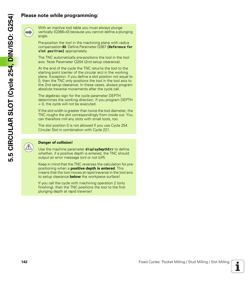 Please note while programming | HEIDENHAIN TNC 320 (340 55x-04) Cycle programming User Manual | Page 142 / 437