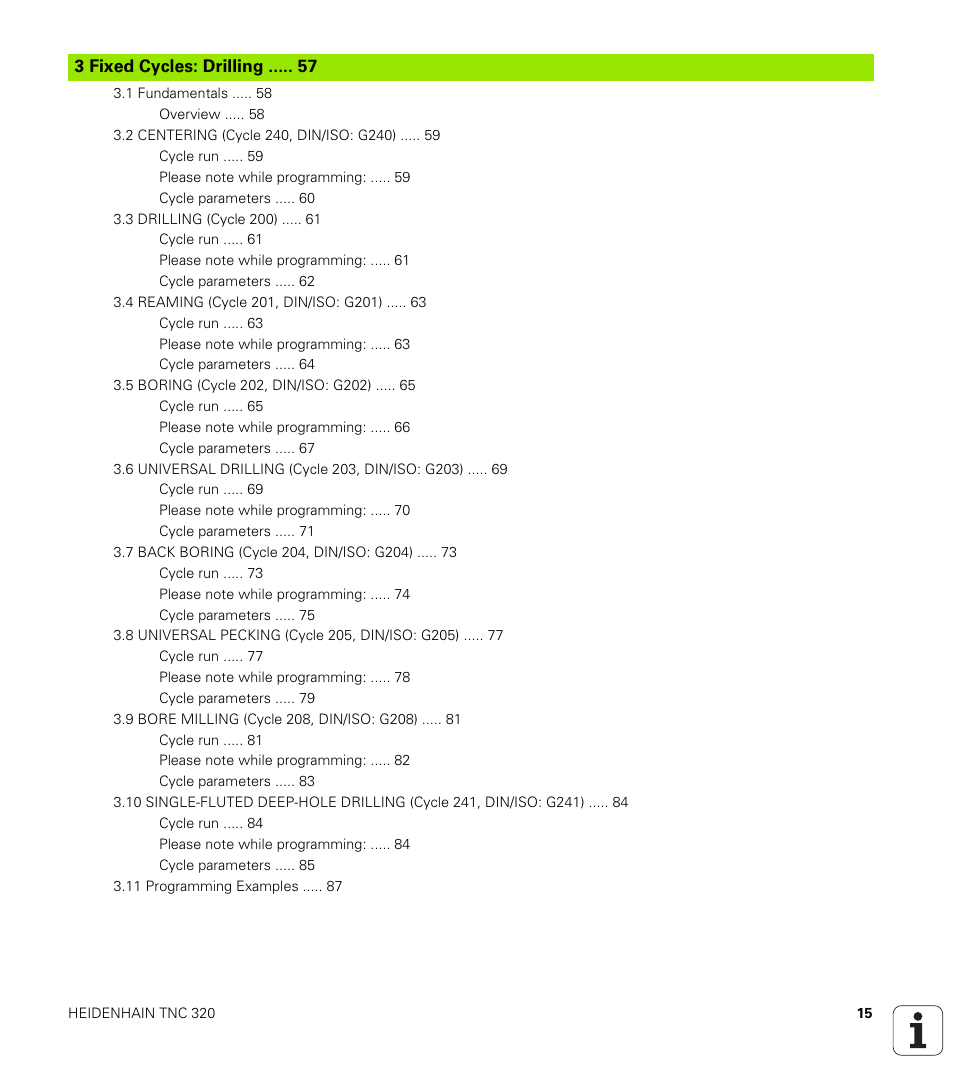 Fixed cycles: drilling | HEIDENHAIN TNC 320 (340 55x-04) Cycle programming User Manual | Page 15 / 437