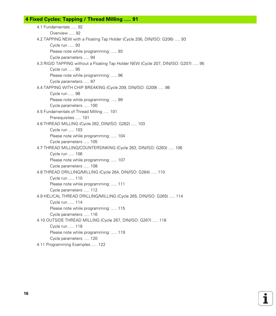 Fixed cycles: tapping / thread milling | HEIDENHAIN TNC 320 (340 55x-04) Cycle programming User Manual | Page 16 / 437