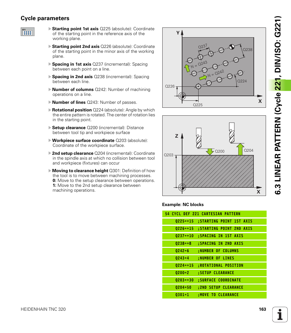 Cycle parameters | HEIDENHAIN TNC 320 (340 55x-04) Cycle programming User Manual | Page 163 / 437