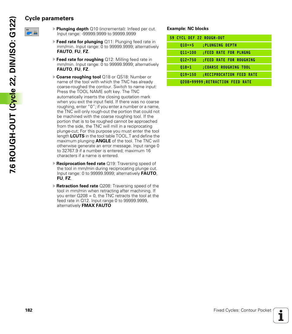 Cycle parameters | HEIDENHAIN TNC 320 (340 55x-04) Cycle programming User Manual | Page 182 / 437