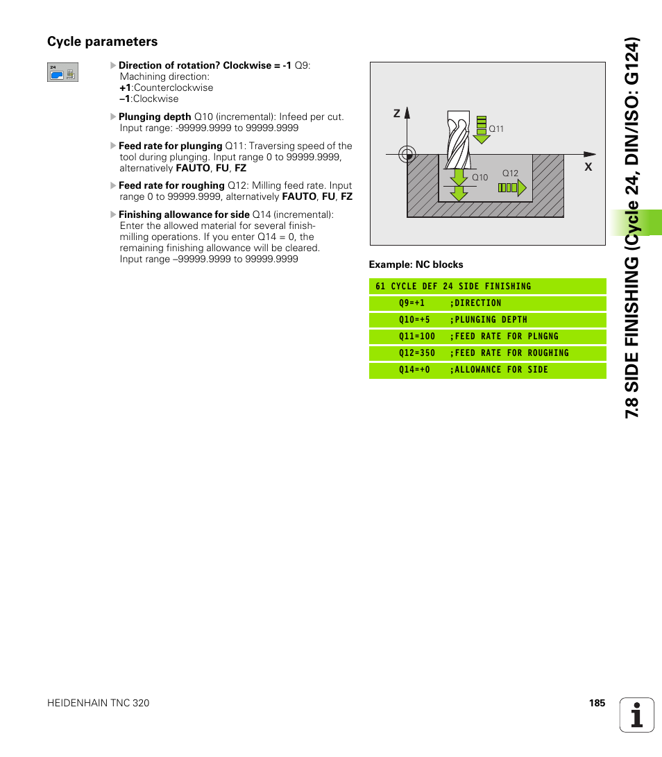 Cycle parameters | HEIDENHAIN TNC 320 (340 55x-04) Cycle programming User Manual | Page 185 / 437