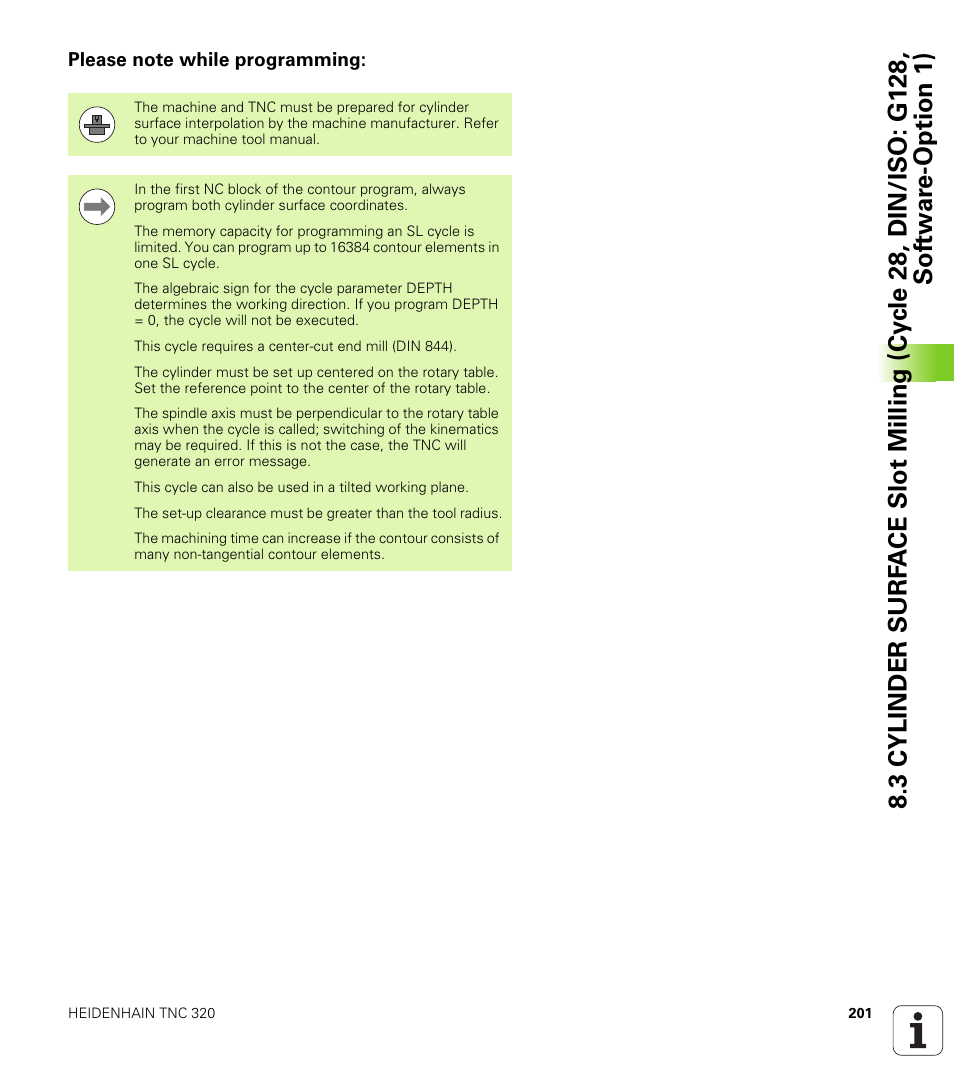 Please note while programming | HEIDENHAIN TNC 320 (340 55x-04) Cycle programming User Manual | Page 201 / 437