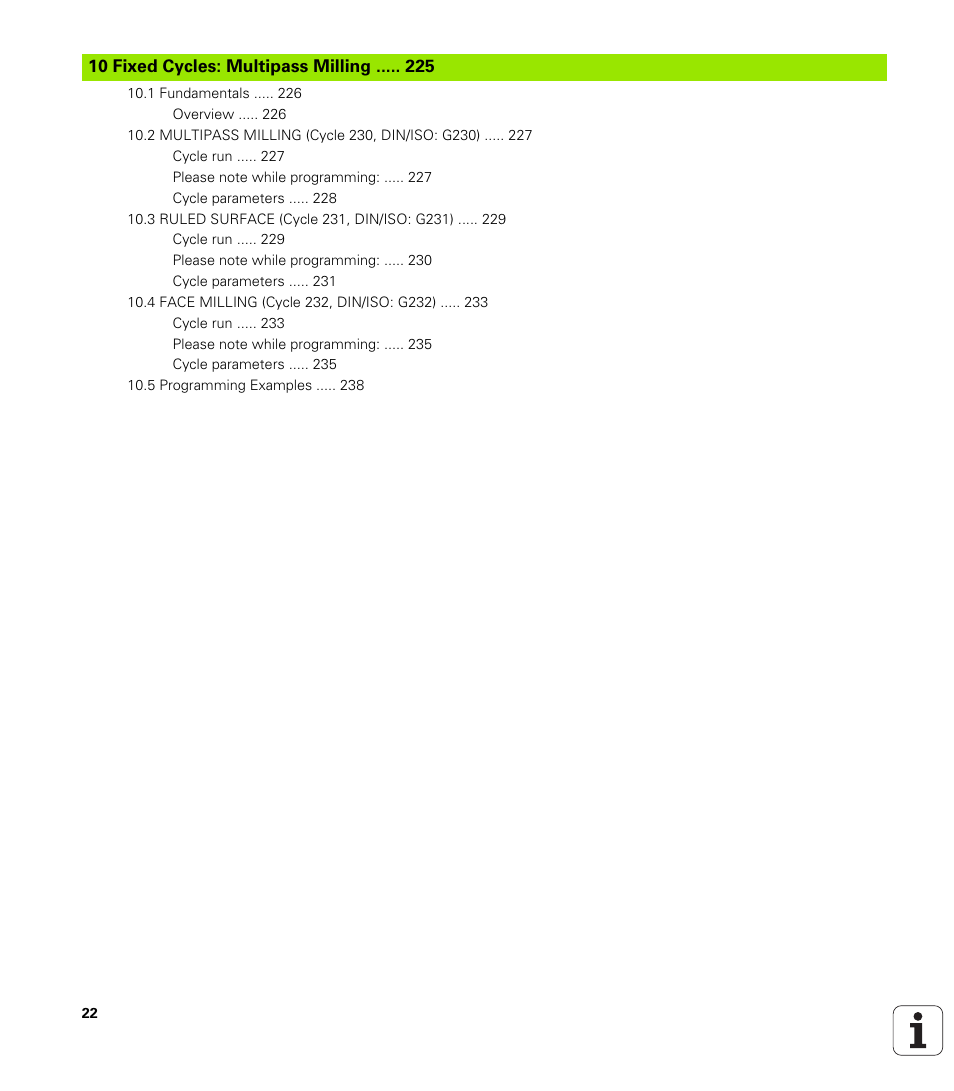 Fixed cycles: multipass milling | HEIDENHAIN TNC 320 (340 55x-04) Cycle programming User Manual | Page 22 / 437