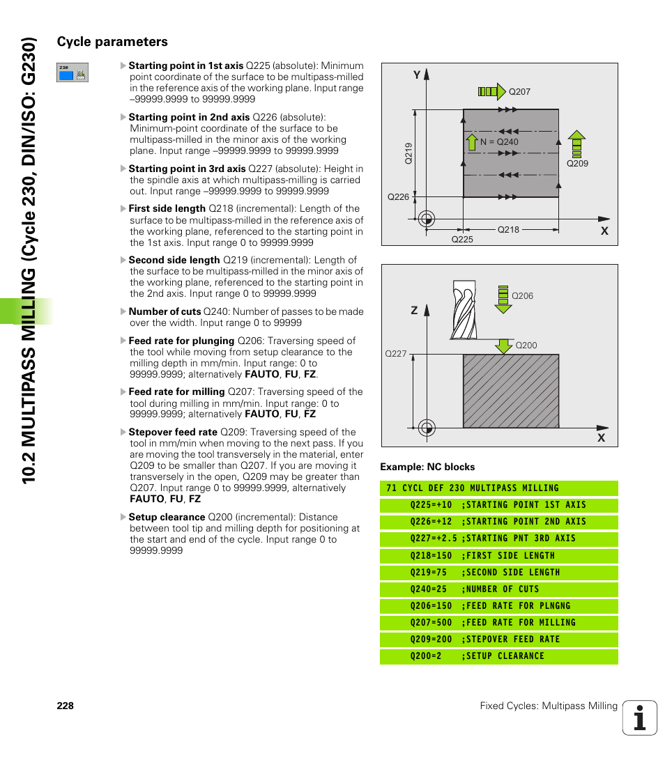 Cycle parameters | HEIDENHAIN TNC 320 (340 55x-04) Cycle programming User Manual | Page 228 / 437
