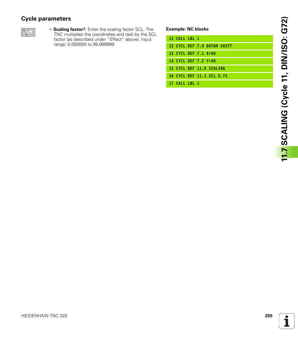 Cycle parameters | HEIDENHAIN TNC 320 (340 55x-04) Cycle programming User Manual | Page 255 / 437