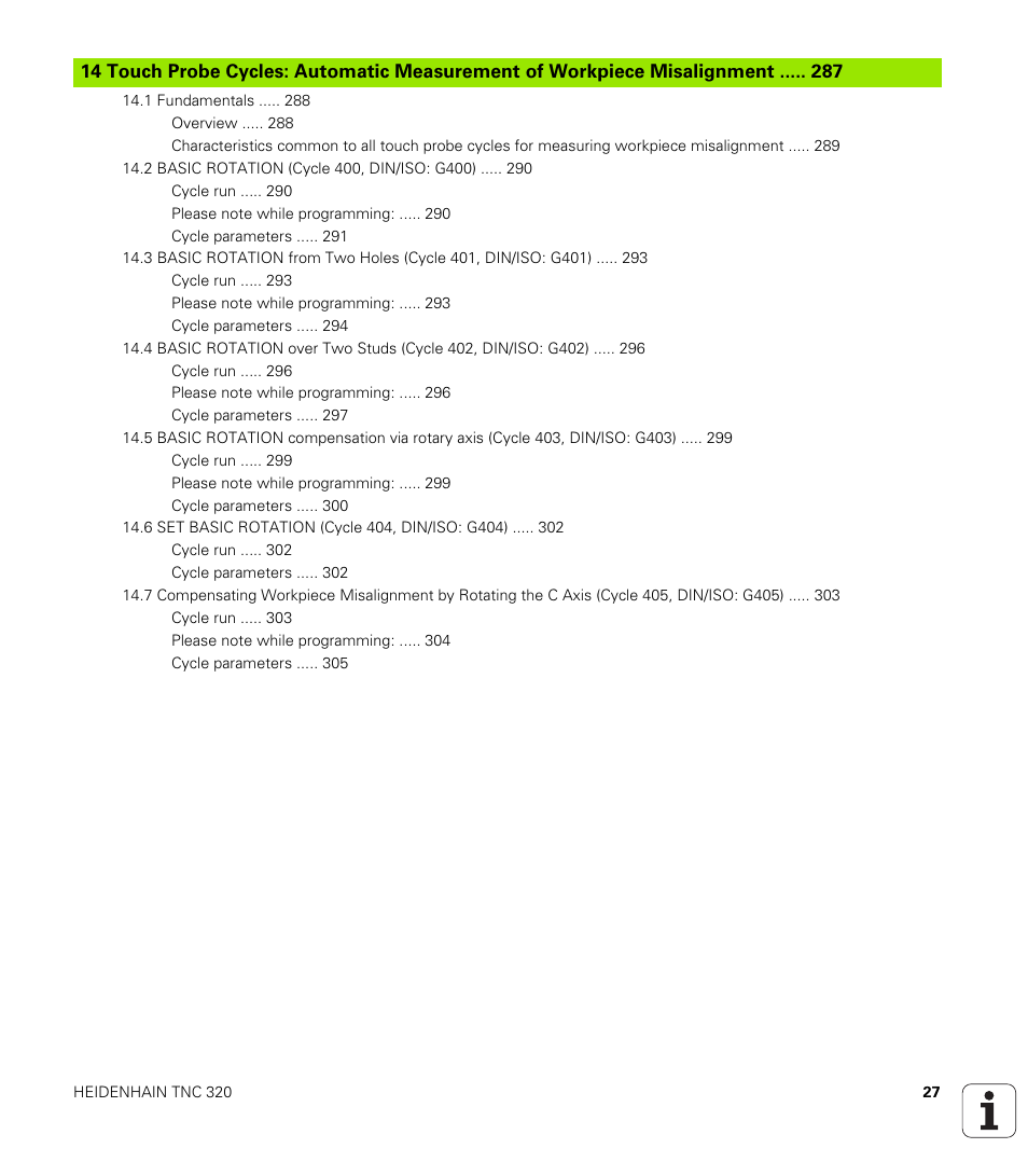HEIDENHAIN TNC 320 (340 55x-04) Cycle programming User Manual | Page 27 / 437