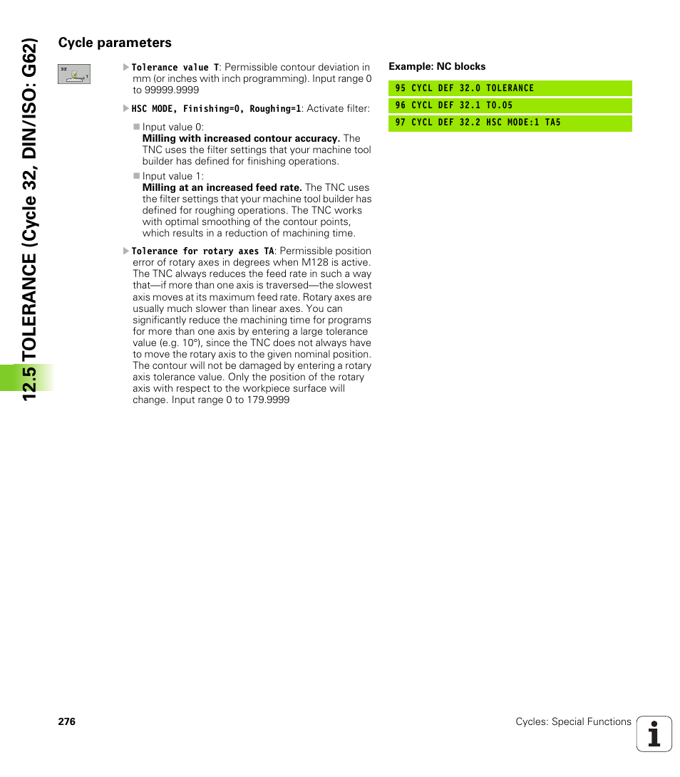 Cycle parameters | HEIDENHAIN TNC 320 (340 55x-04) Cycle programming User Manual | Page 276 / 437