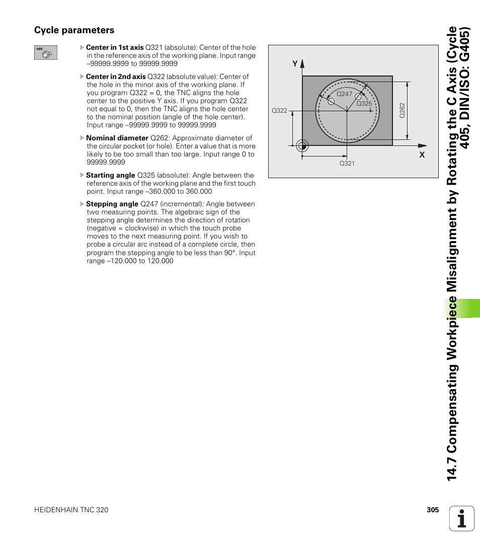 Cycle parameters | HEIDENHAIN TNC 320 (340 55x-04) Cycle programming User Manual | Page 305 / 437