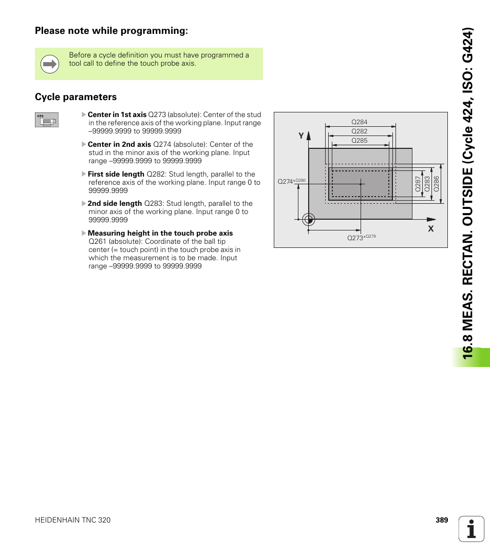 Please note while programming, Cycle parameters | HEIDENHAIN TNC 320 (340 55x-04) Cycle programming User Manual | Page 389 / 437
