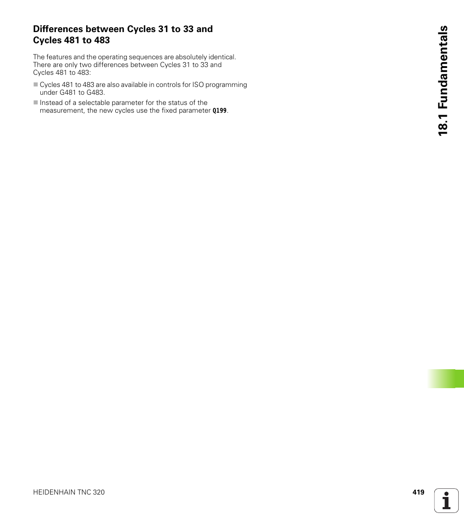 18 .1 f undamentals | HEIDENHAIN TNC 320 (340 55x-04) Cycle programming User Manual | Page 419 / 437