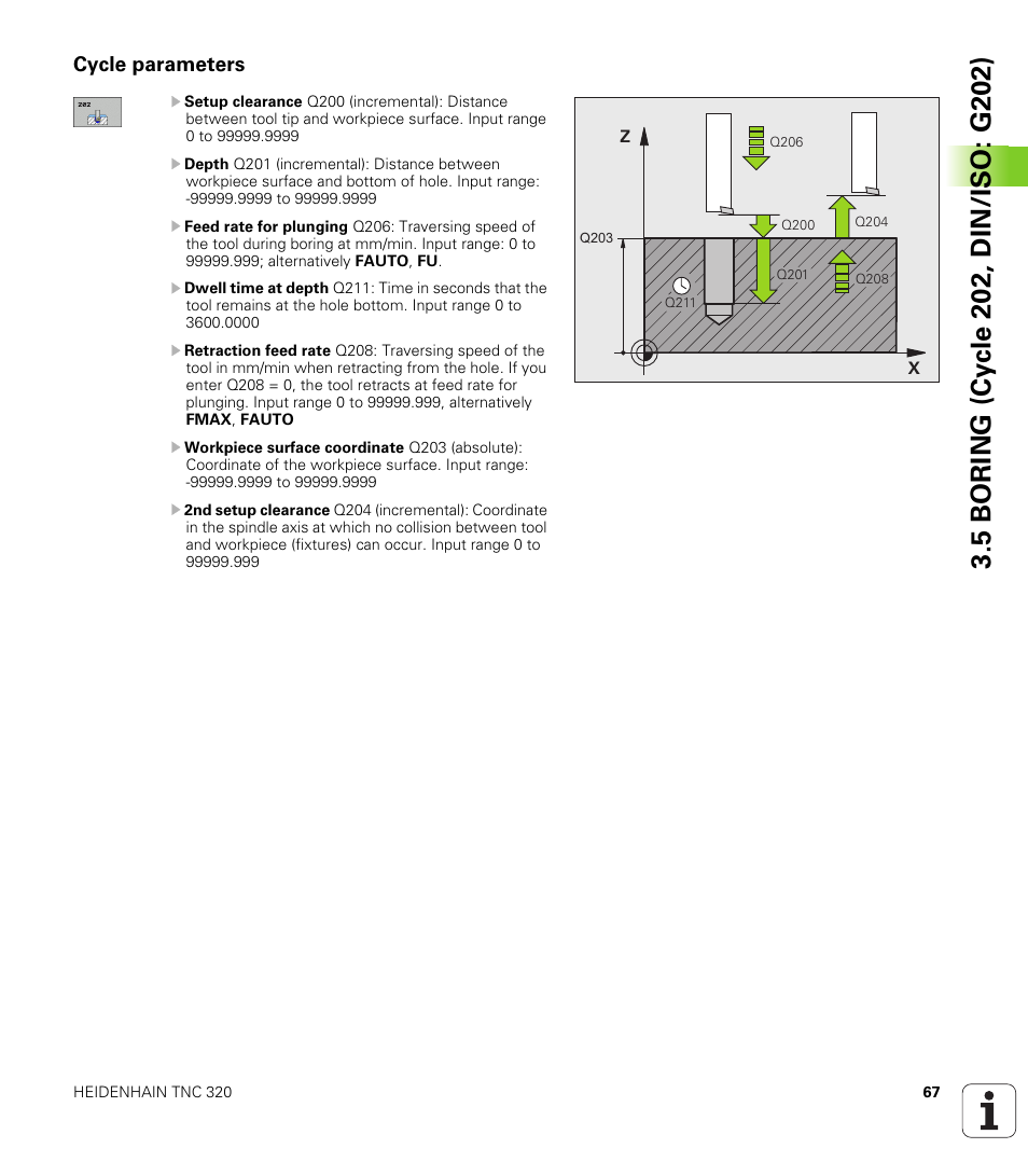 Cycle parameters | HEIDENHAIN TNC 320 (340 55x-04) Cycle programming User Manual | Page 67 / 437