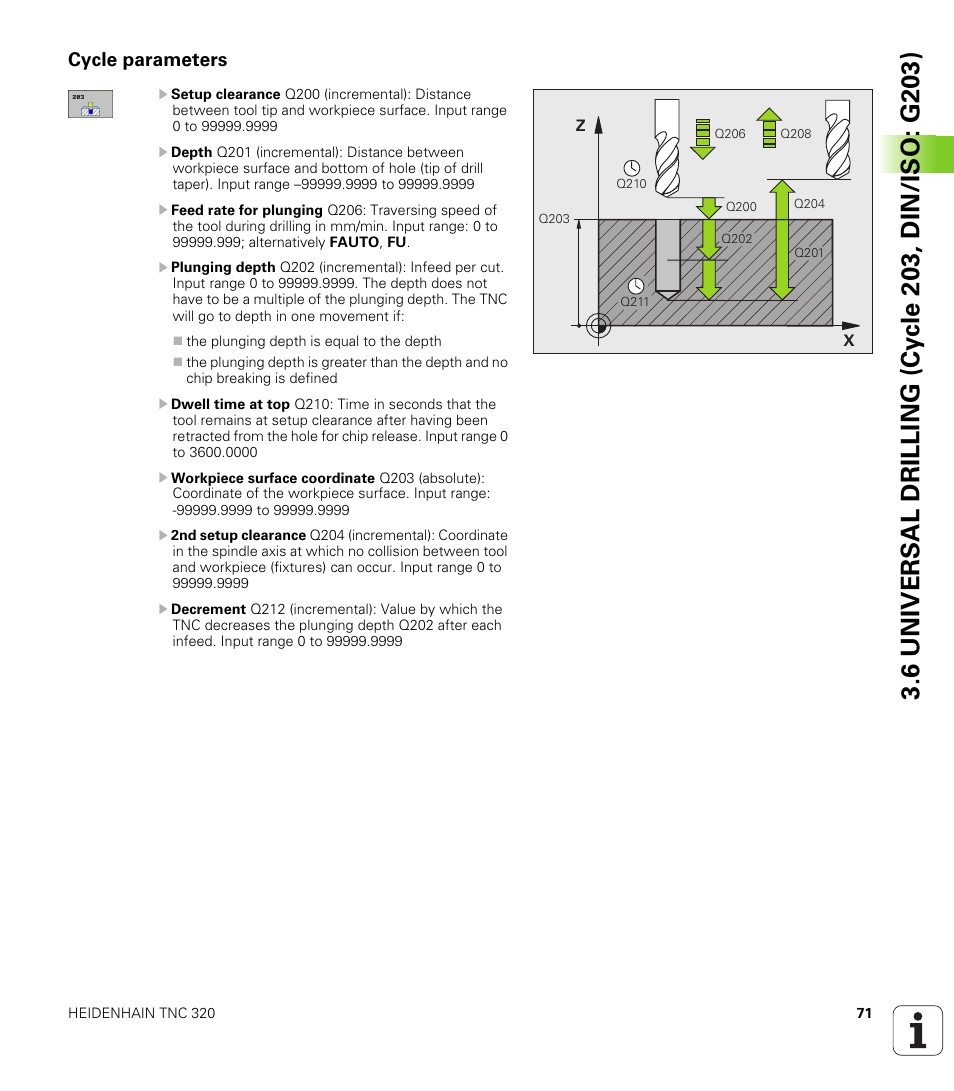 Cycle parameters | HEIDENHAIN TNC 320 (340 55x-04) Cycle programming User Manual | Page 71 / 437